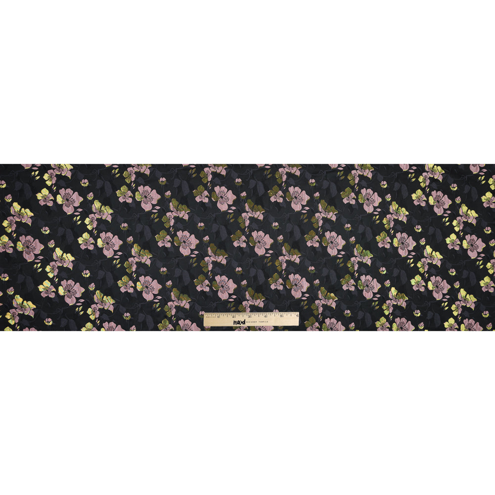 Black, Pink and Lime Reversible Floral Brocade Folded Black, Pink and Lime Reversible Floral Brocade Folded