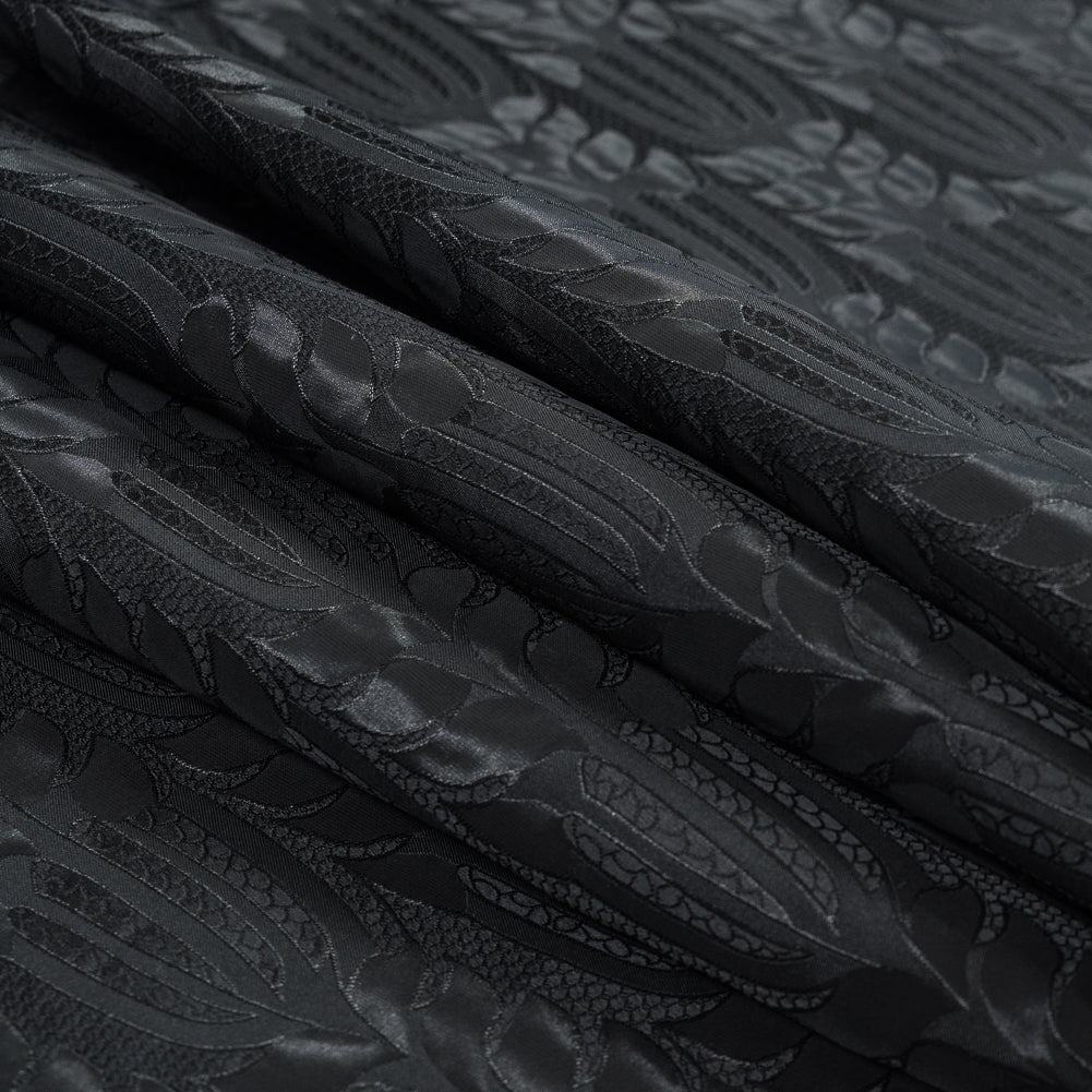 Luminous Black on Black Polyester Jacquard Folded Luminous Black on Black Polyester Jacquard Folded