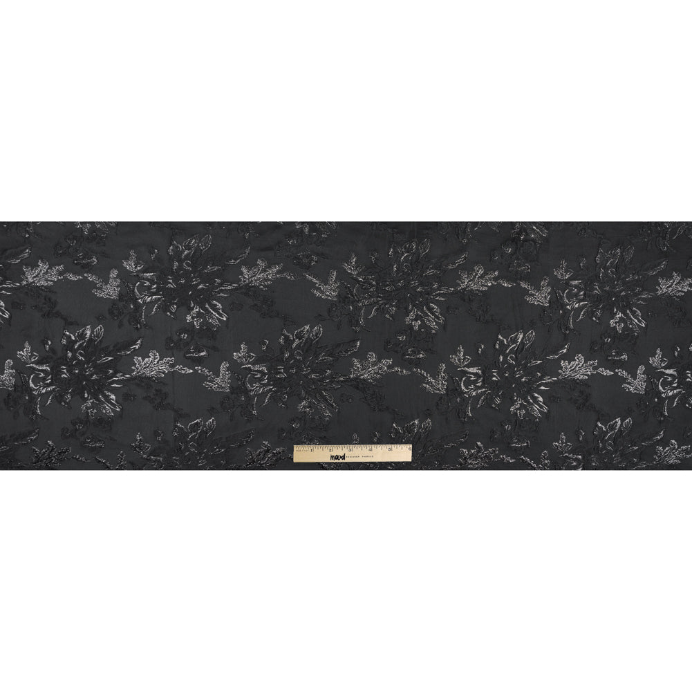 Black on Black Metallic Floral Brocade Folded Black on Black Metallic Floral Brocade Folded