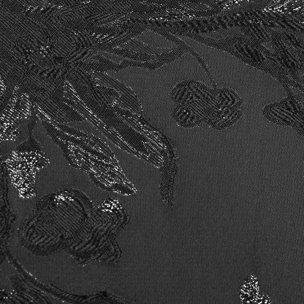 Black on Black Metallic Floral Brocade Full Black on Black Metallic Floral Brocade Full