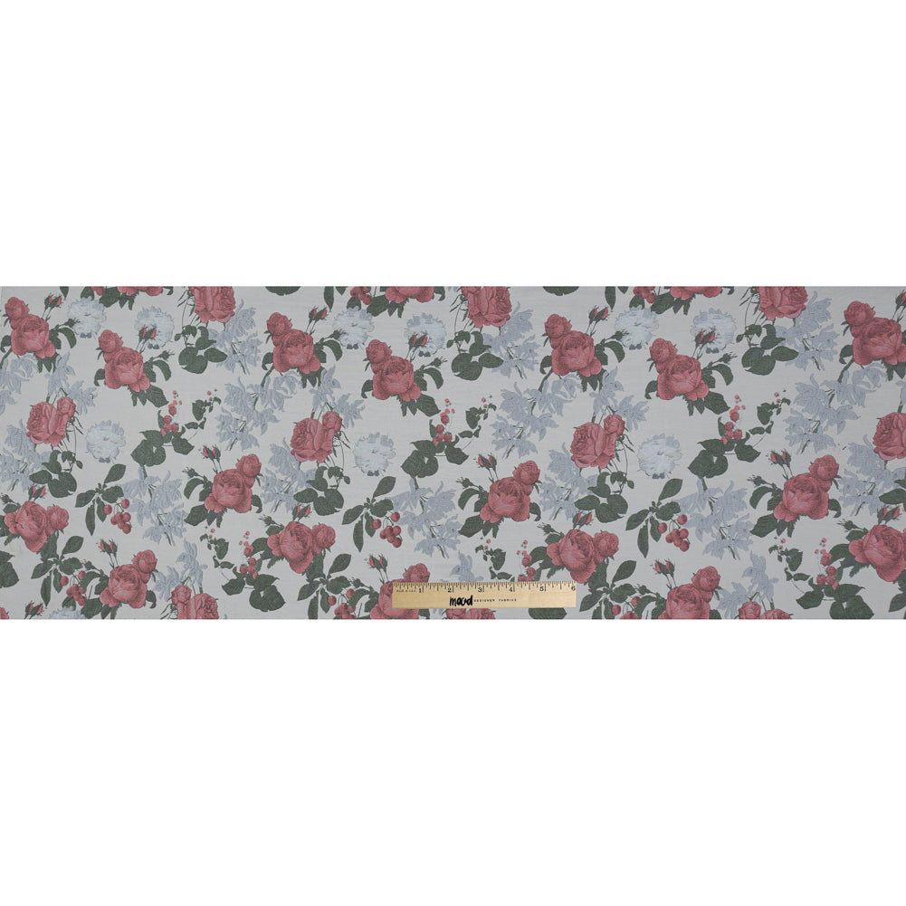 White, Pink and Green Floral Jacquard Folded White, Pink and Green Floral Jacquard Folded