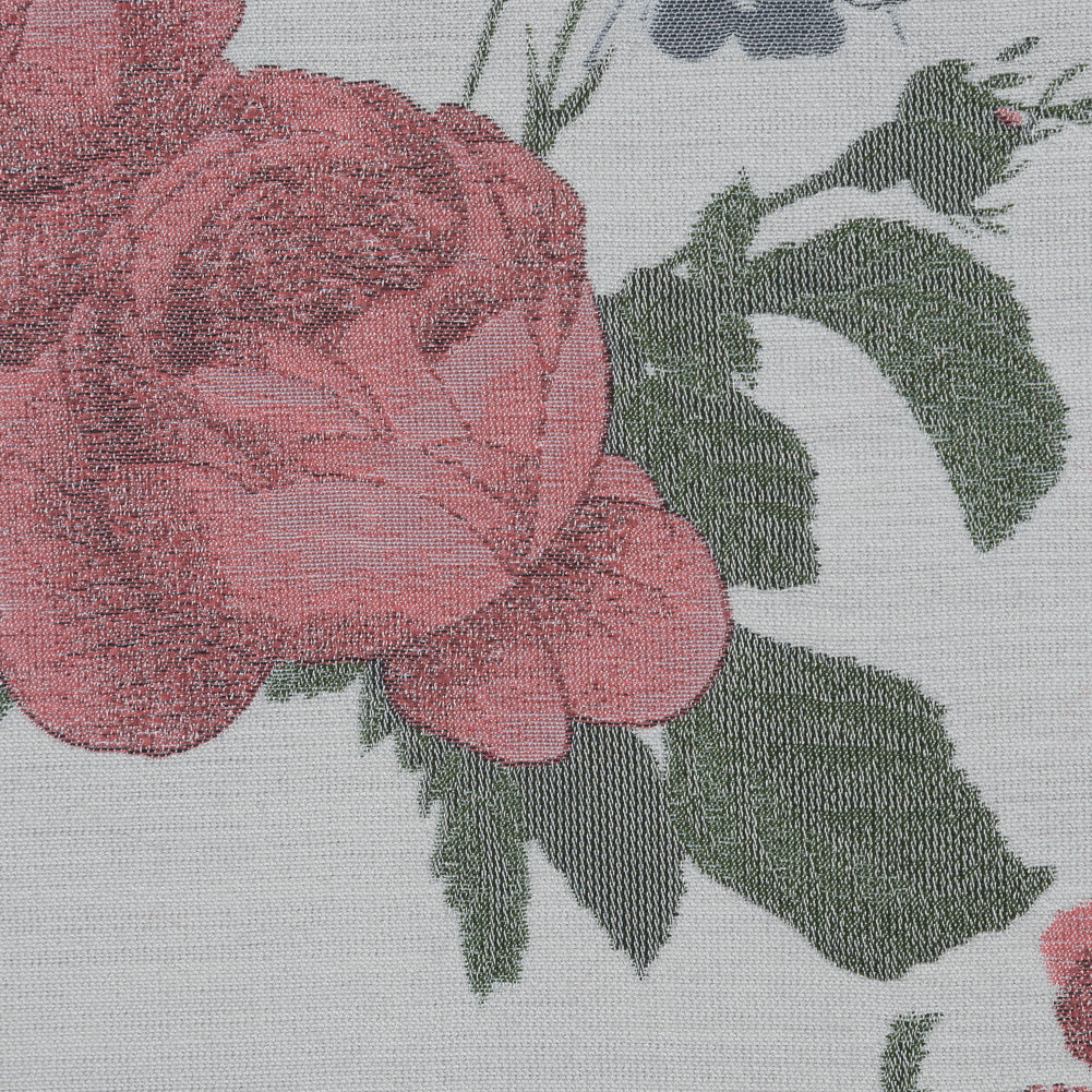 White, Pink and Green Floral Jacquard Full White, Pink and Green Floral Jacquard Full