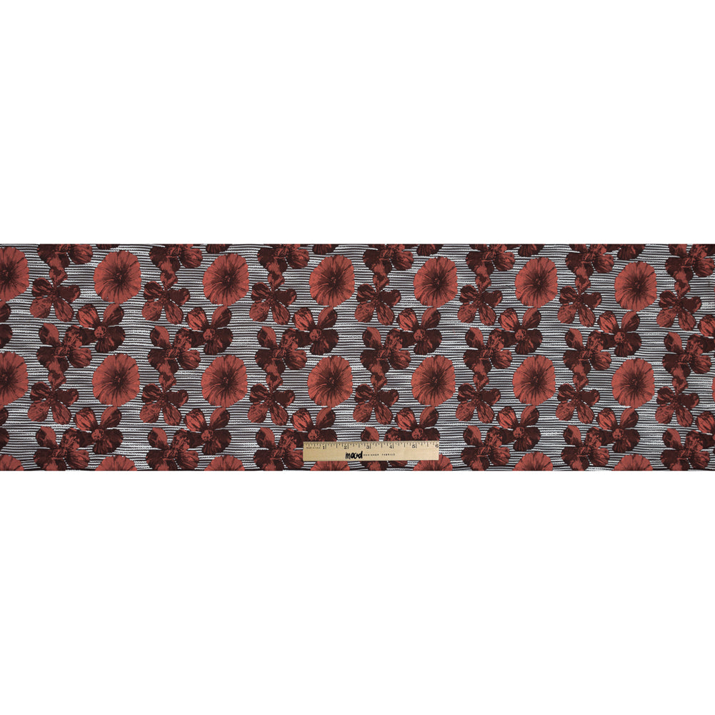 Coral and White Striped Floral Brocade Folded Coral and White Striped Floral Brocade Folded