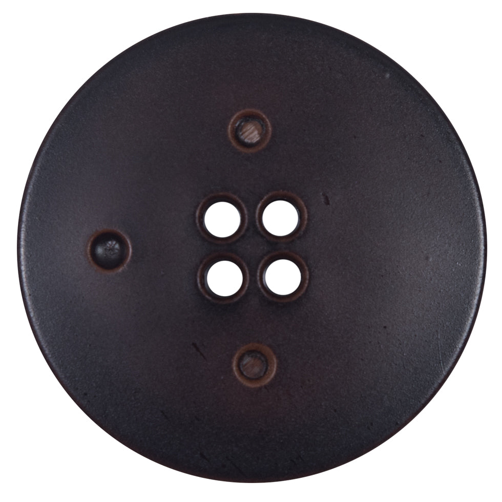 Italian Brown Faux Leather Button - 64L/40.5mm Detail Italian Brown Faux Leather Button - 64L/40.5mm Detail