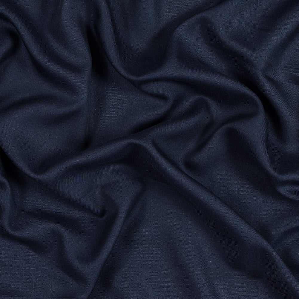 Navy Tencel and Wool Twill Navy Tencel and Wool Twill