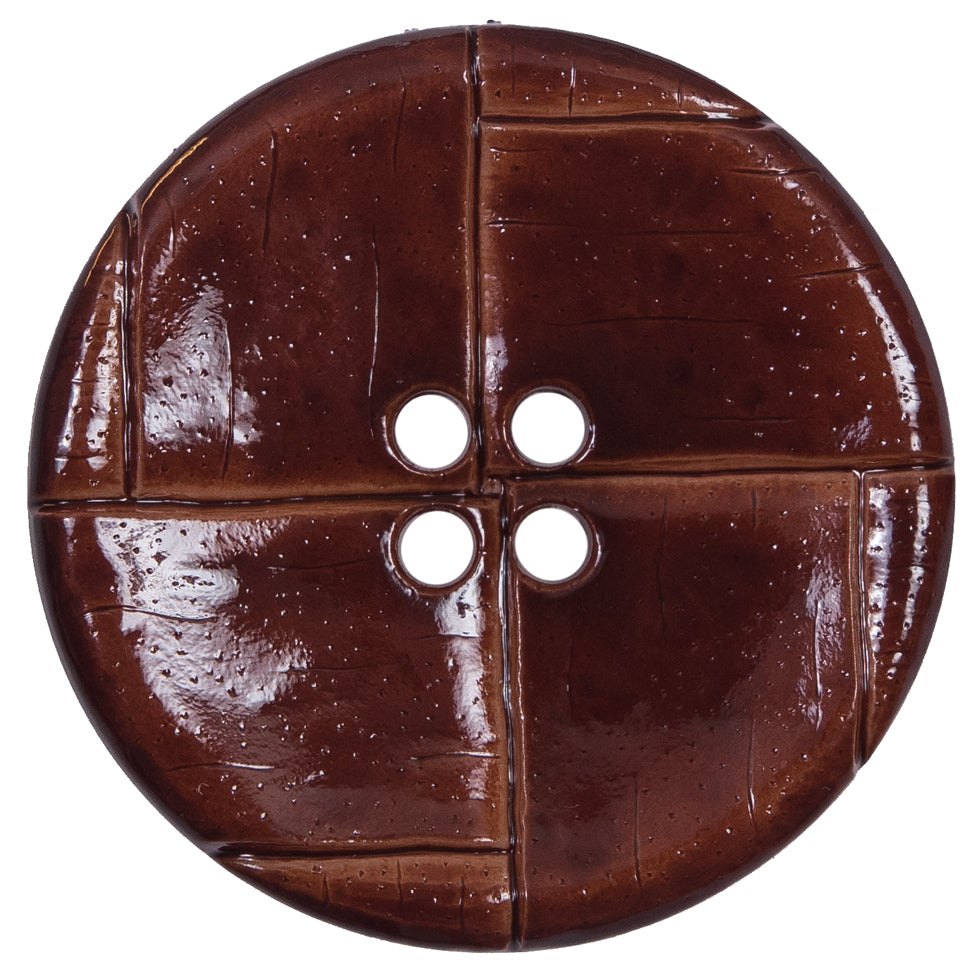 Italian Light Brown Faux Leather Button - 64L/40.5mm Italian Light Brown Faux Leather Button - 64L/40.5mm