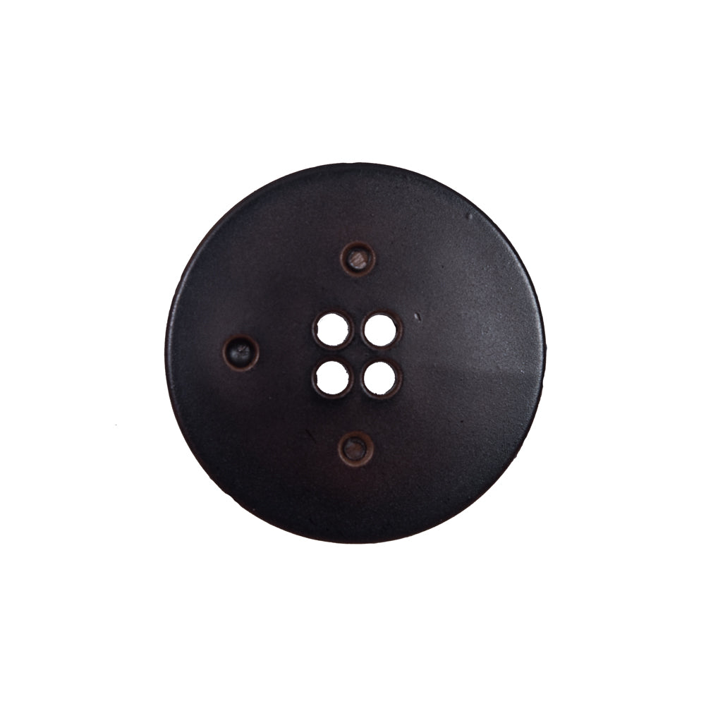 Italian Brown Faux Leather Button - 36L/23mm Detail Italian Brown Faux Leather Button - 36L/23mm Detail