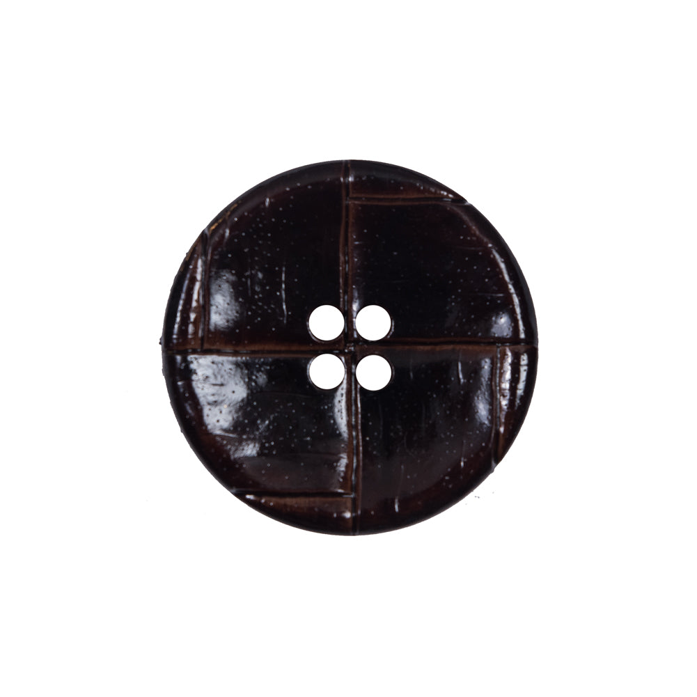 Italian Brown Faux Leather Button - 36L/23mm Italian Brown Faux Leather Button - 36L/23mm