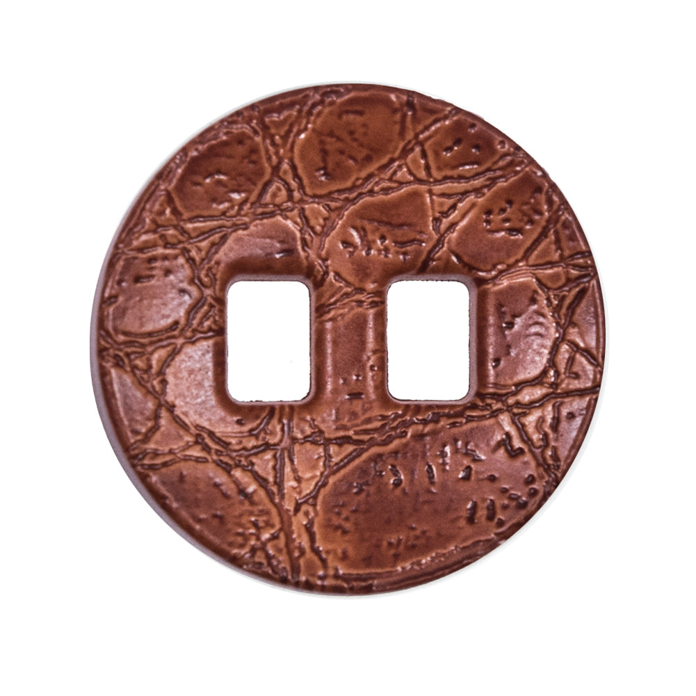 Light Brown Faux Leather Plastic Button - 44L/28mm Light Brown Faux Leather Plastic Button - 44L/28mm