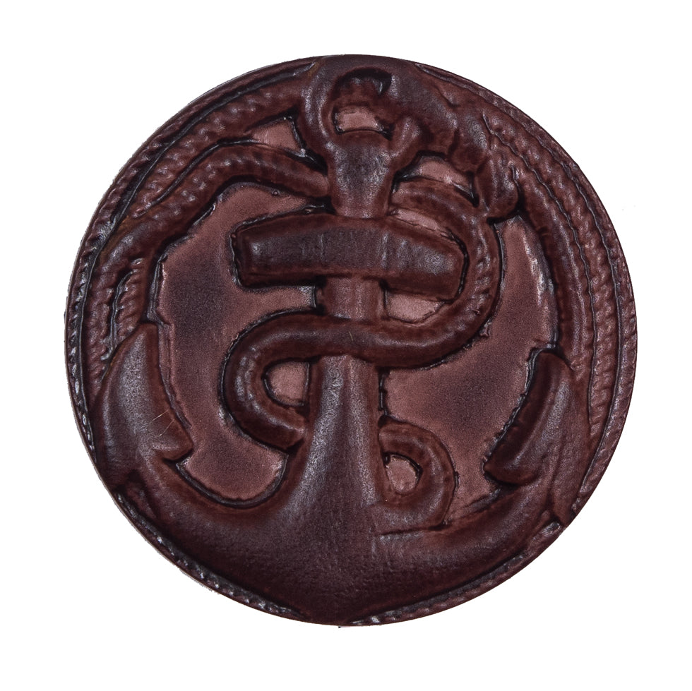 Italian Brown Anchor Plastic Shank Back Button - 54L/34mm Italian Brown Anchor Plastic Shank Back Button - 54L/34mm