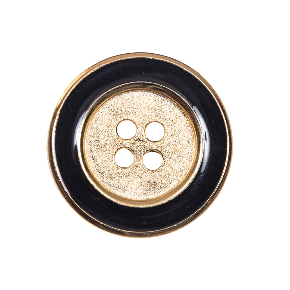 Black and Gold 4-Hole Button - 40L/25.5mm Black and Gold 4-Hole Button - 40L/25.5mm