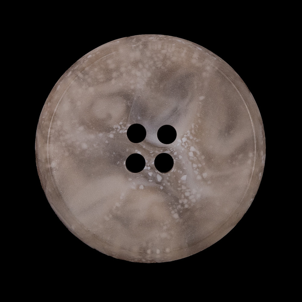Beige Speckled 4-Hole Narrow Rim Plastic Button - 44L/28mm Beige Speckled 4-Hole Narrow Rim Plastic Button - 44L/28mm