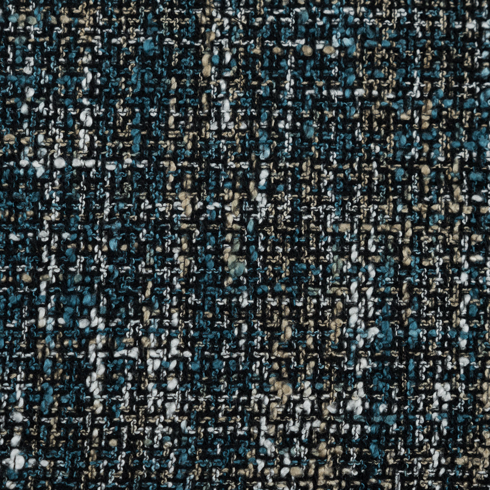 Marine Blue and Beige Polyester Tweed Detail Marine Blue and Beige Polyester Tweed Detail