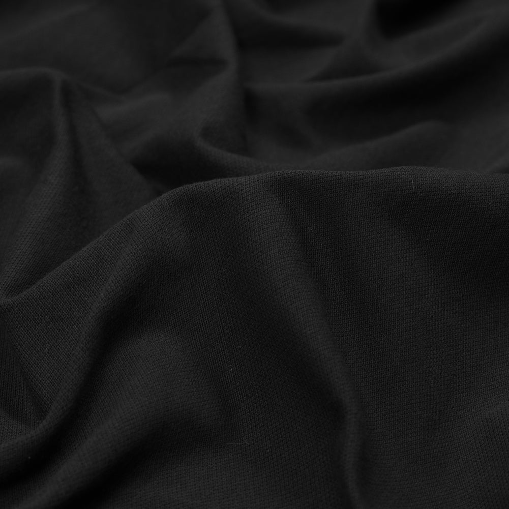 Black Cotton Knit Pique Detail Black Cotton Knit Pique Detail