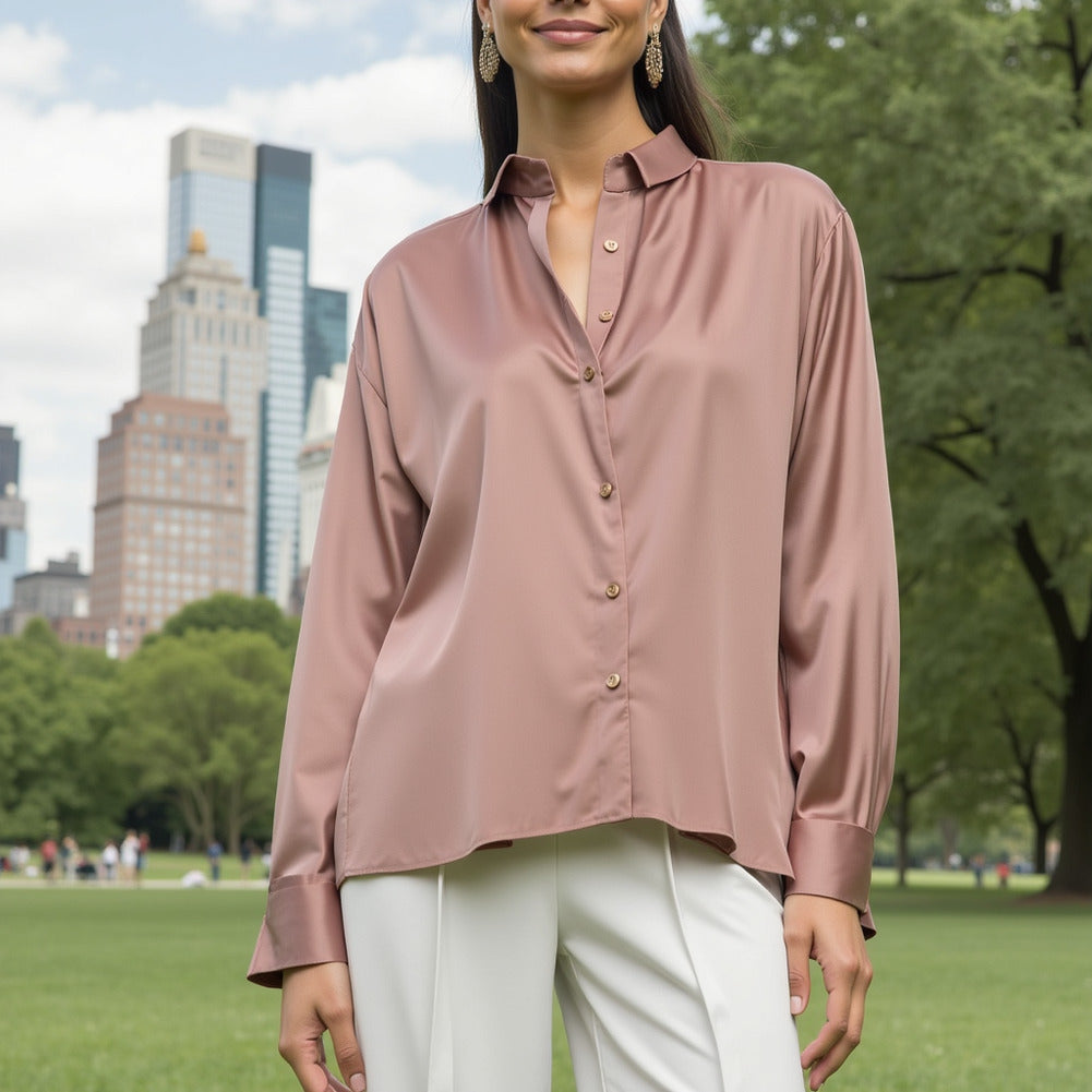 Washed Copper and Rayon Twill - Dusty Rose - Darcy Collection Washed Copper and Rayon Twill - Dusty Rose - Darcy Collection