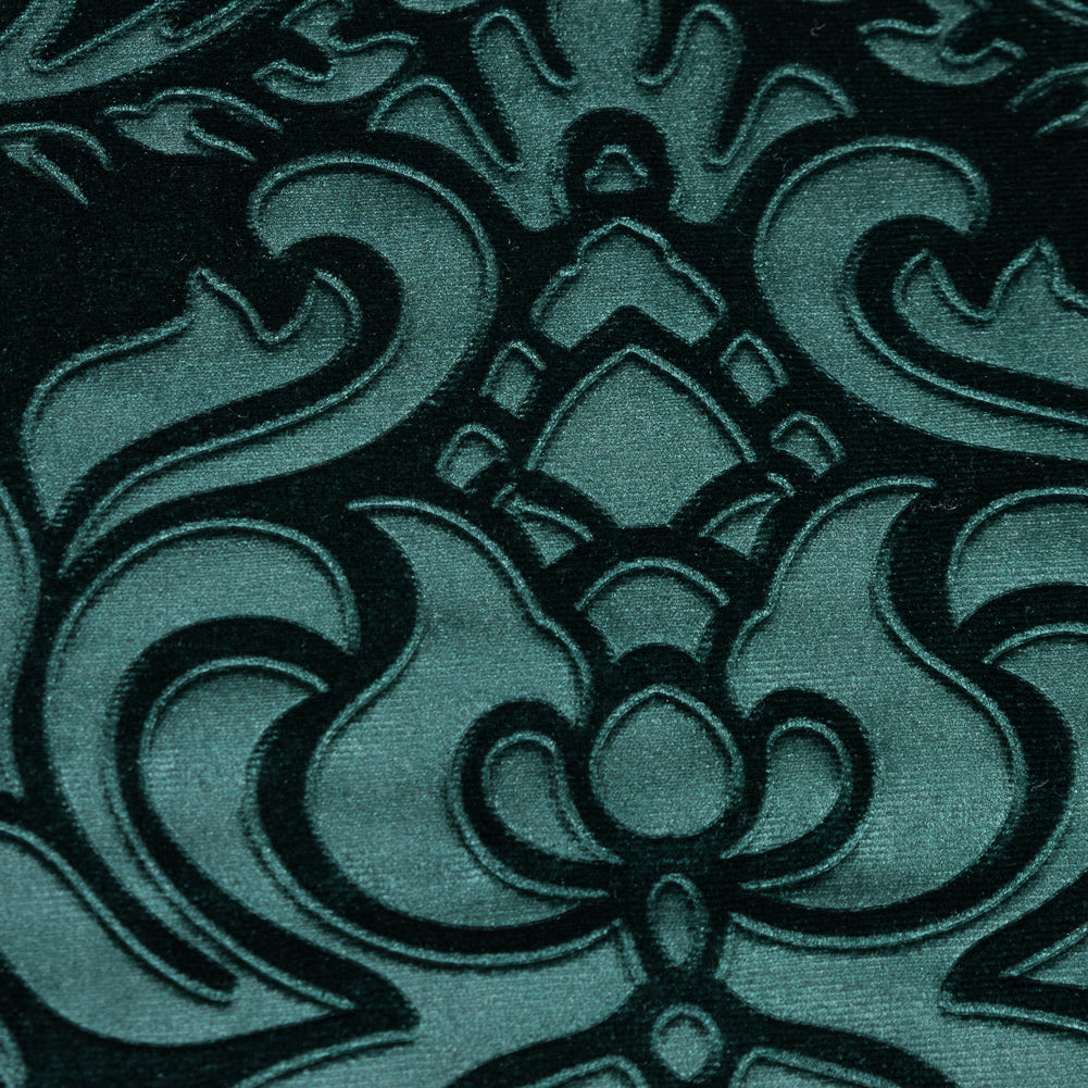 Emerald Green Damask Embossed Velour Full Emerald Green Damask Embossed Velour Full