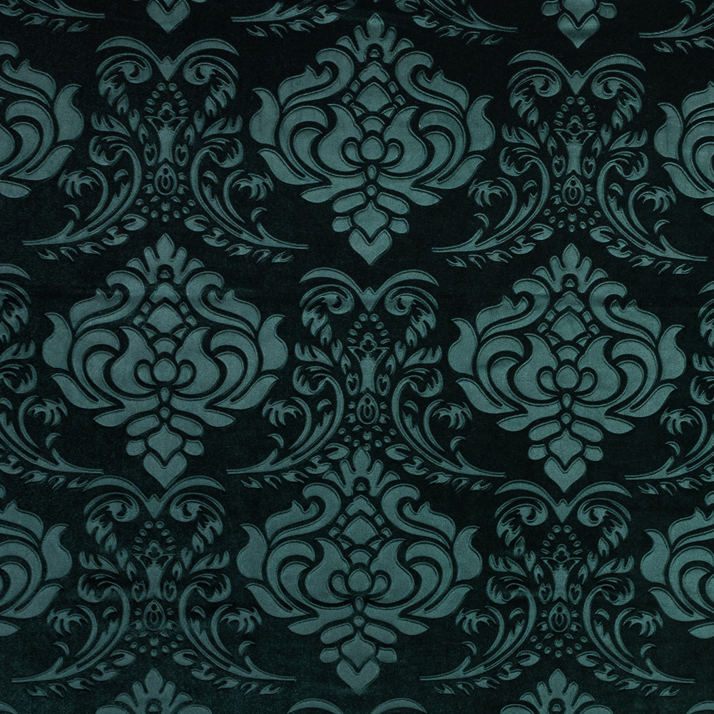 Emerald Green Damask Embossed Velour Emerald Green Damask Embossed Velour