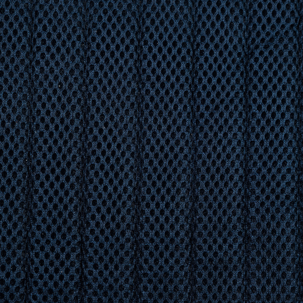 Blue Linear Ribbed Mesh Quilted Coating Detail Blue Linear Ribbed Mesh Quilted Coating Detail