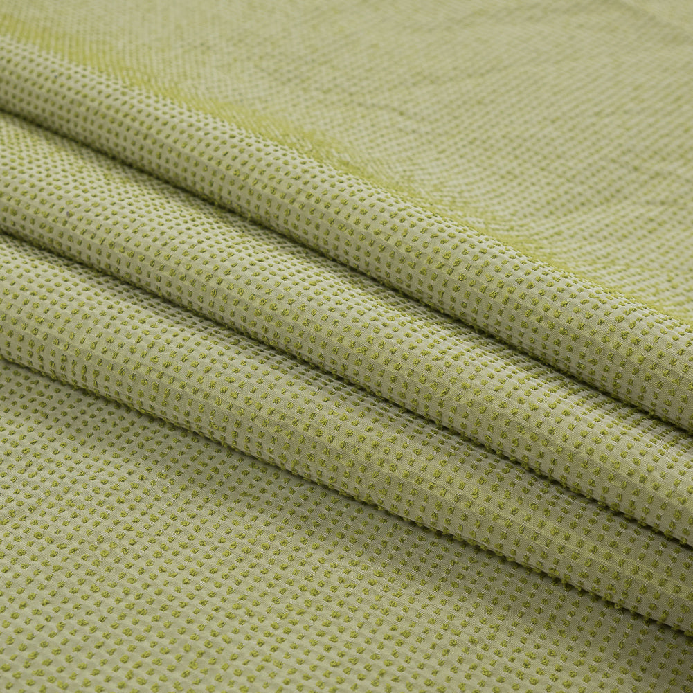 Chartreuse Checkered Polyester Wool Woven Folded Chartreuse Checkered Polyester Wool Woven Folded