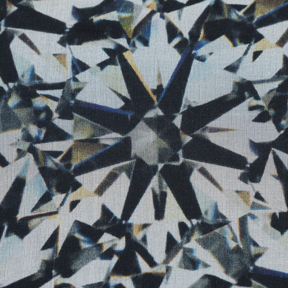 Black and White Prismatic Printed Silk Chiffon Detail Black and White Prismatic Printed Silk Chiffon Detail