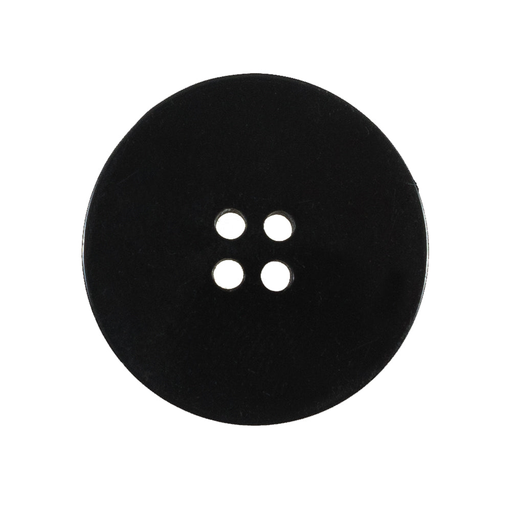 Black 4-Hole Smooth Top Plastic Button - 45L/29mm Detail