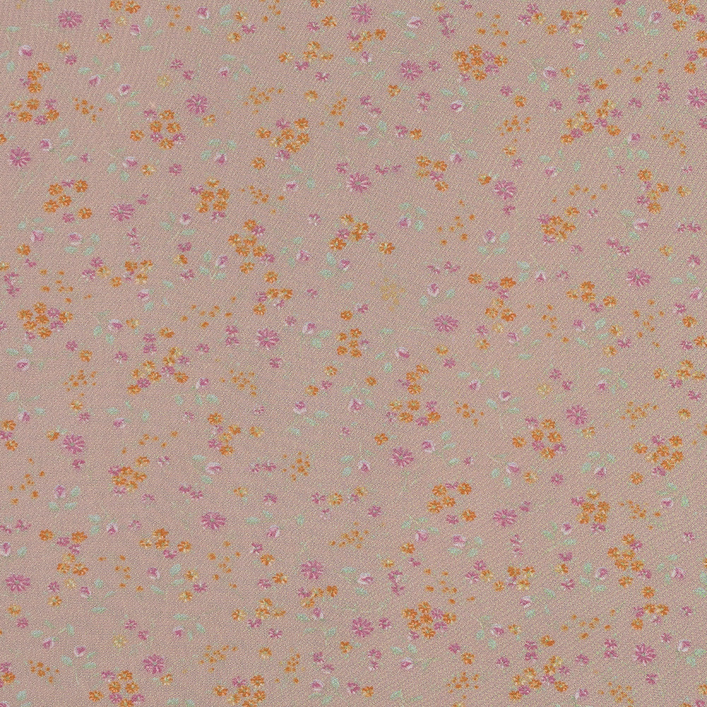 Orange Sherbet Floral Printed Polyester Mesh Orange Sherbet Floral Printed Polyester Mesh