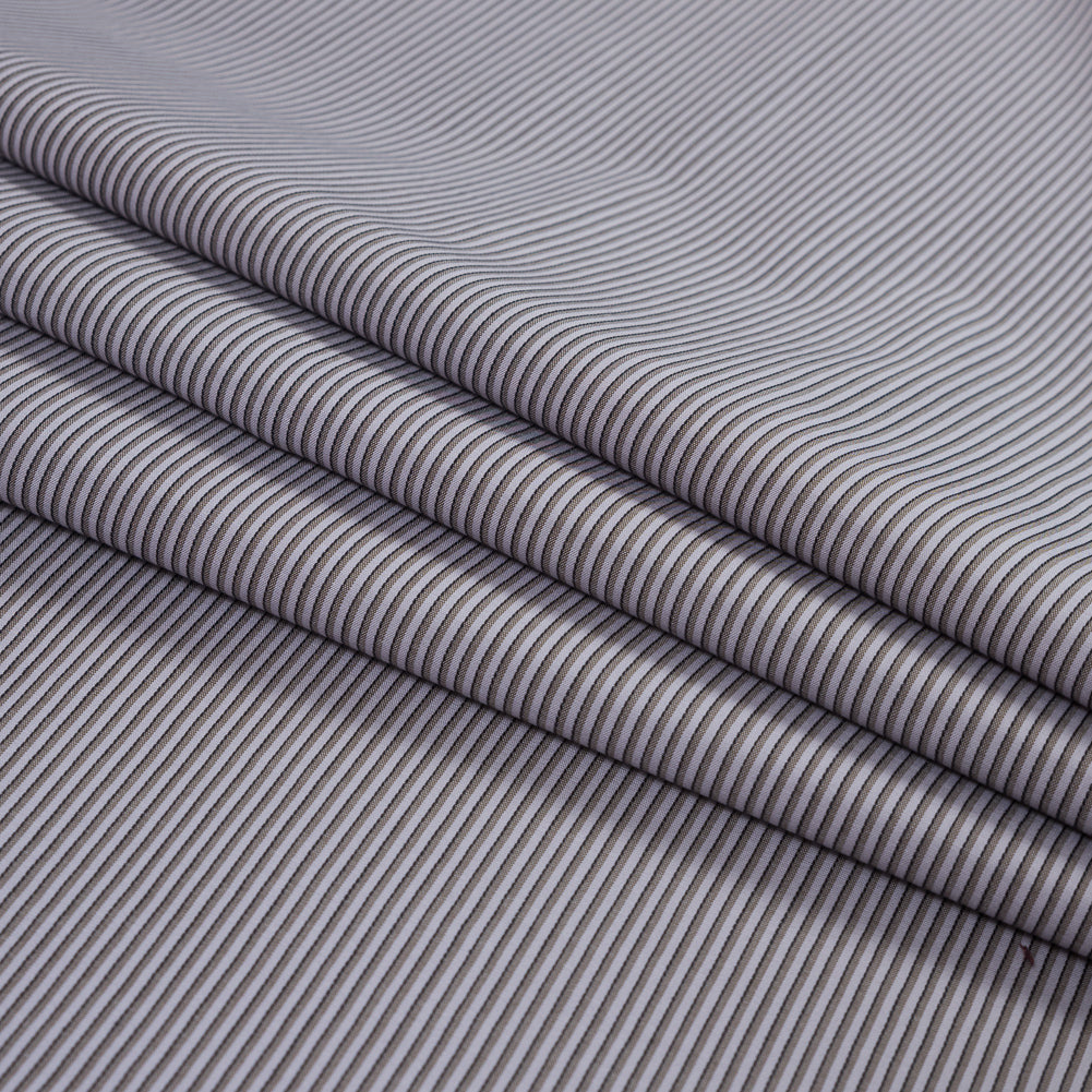 Lavender Fog Shadow Striped Cotton Shirting Folded Lavender Fog Shadow Striped Cotton Shirting Folded