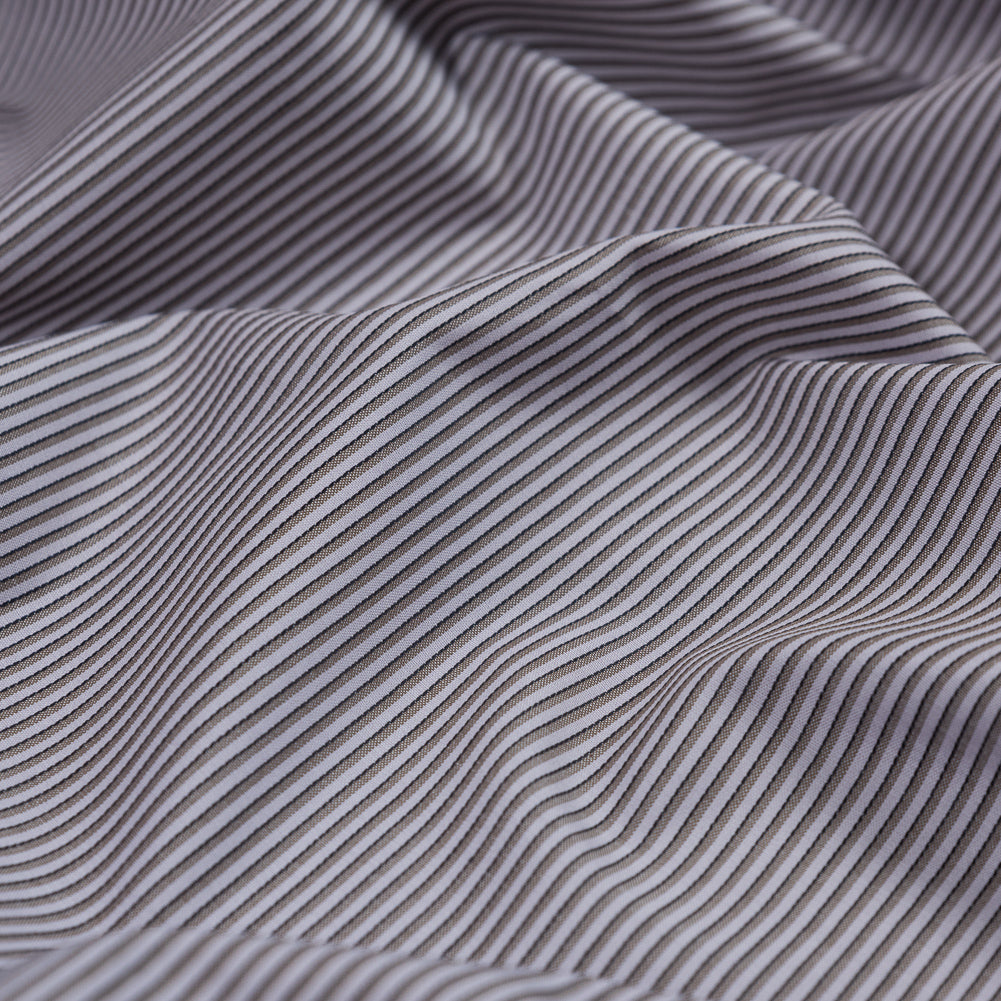 Lavender Fog Shadow Striped Cotton Shirting Detail Lavender Fog Shadow Striped Cotton Shirting Detail