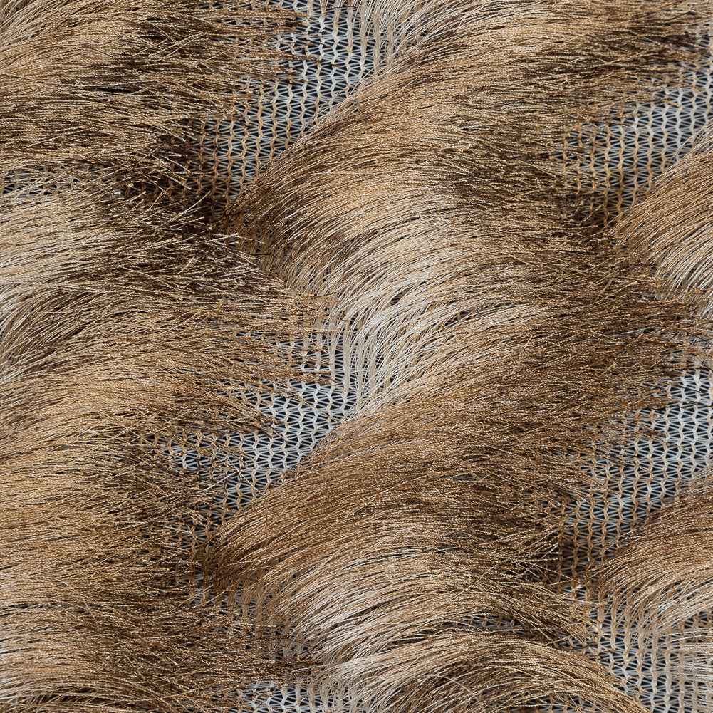Beige and White Chevron Fringe Fabric Detail Beige and White Chevron Fringe Fabric Detail
