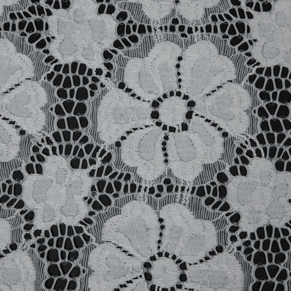Stretch Crochet Lace - White Floral Full Stretch Crochet Lace - White Floral Full