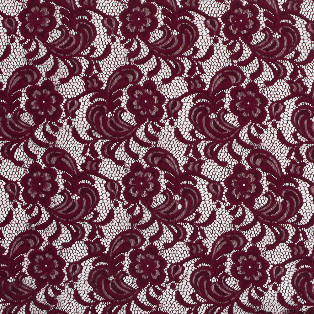 Re-Embroidered Stretch Crochet Lace - Port Royale Floral Re-Embroidered Stretch Crochet Lace - Port Royale Floral