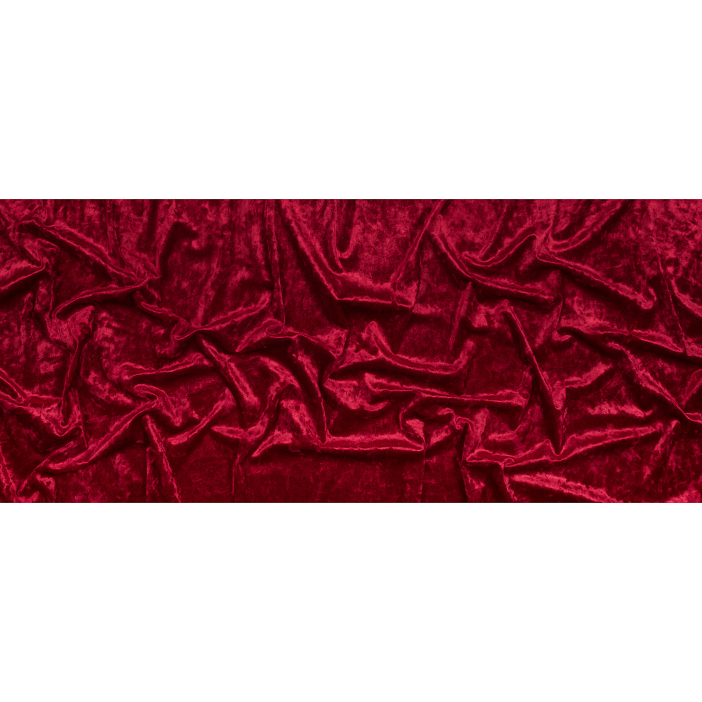 Stretch Crushed Velour - Red Folded Stretch Crushed Velour - Red Folded