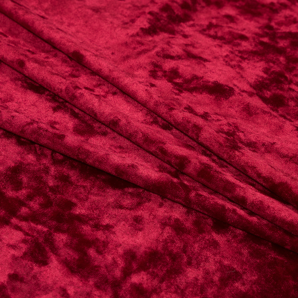 Stretch Crushed Velour - Red Detail Stretch Crushed Velour - Red Detail