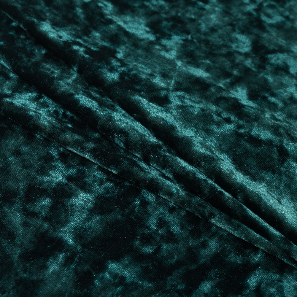 Stretch Crushed Velour - Hunter Green Detail Stretch Crushed Velour - Hunter Green Detail