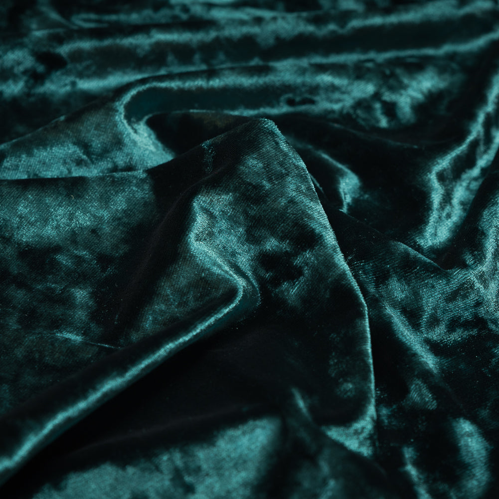 Stretch Crushed Velour - Hunter Green Full Stretch Crushed Velour - Hunter Green Full