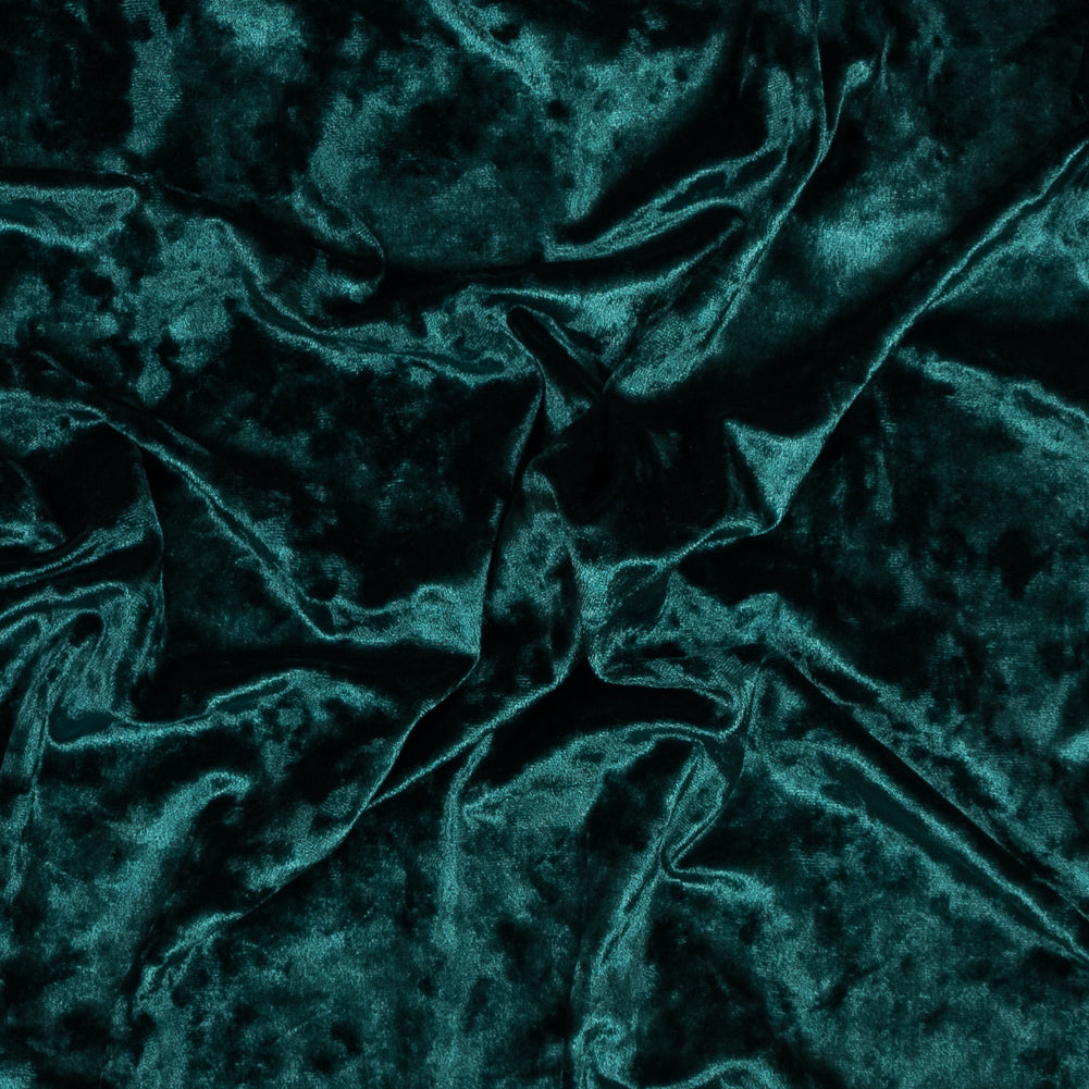 Stretch Crushed Velour - Hunter Green Stretch Crushed Velour - Hunter Green