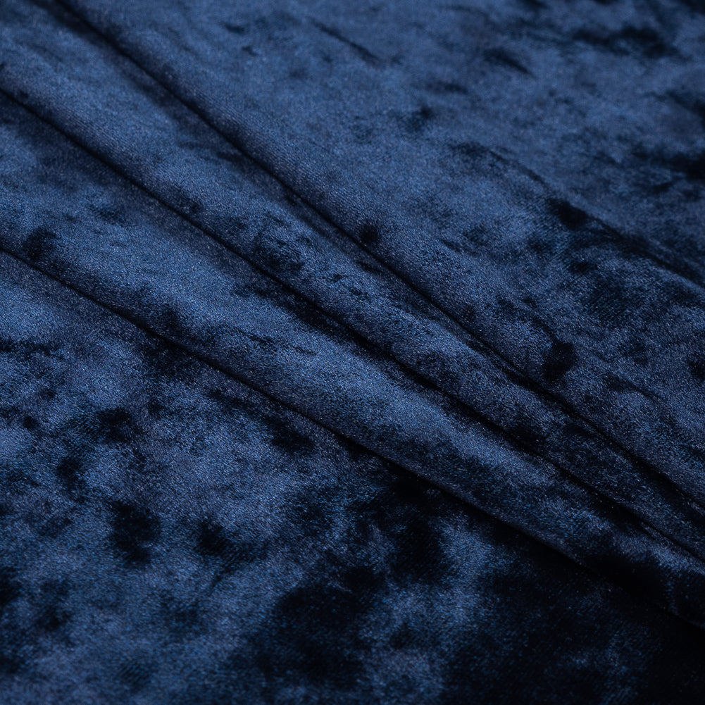 Stretch Crushed Velour - Navy Detail Stretch Crushed Velour - Navy Detail