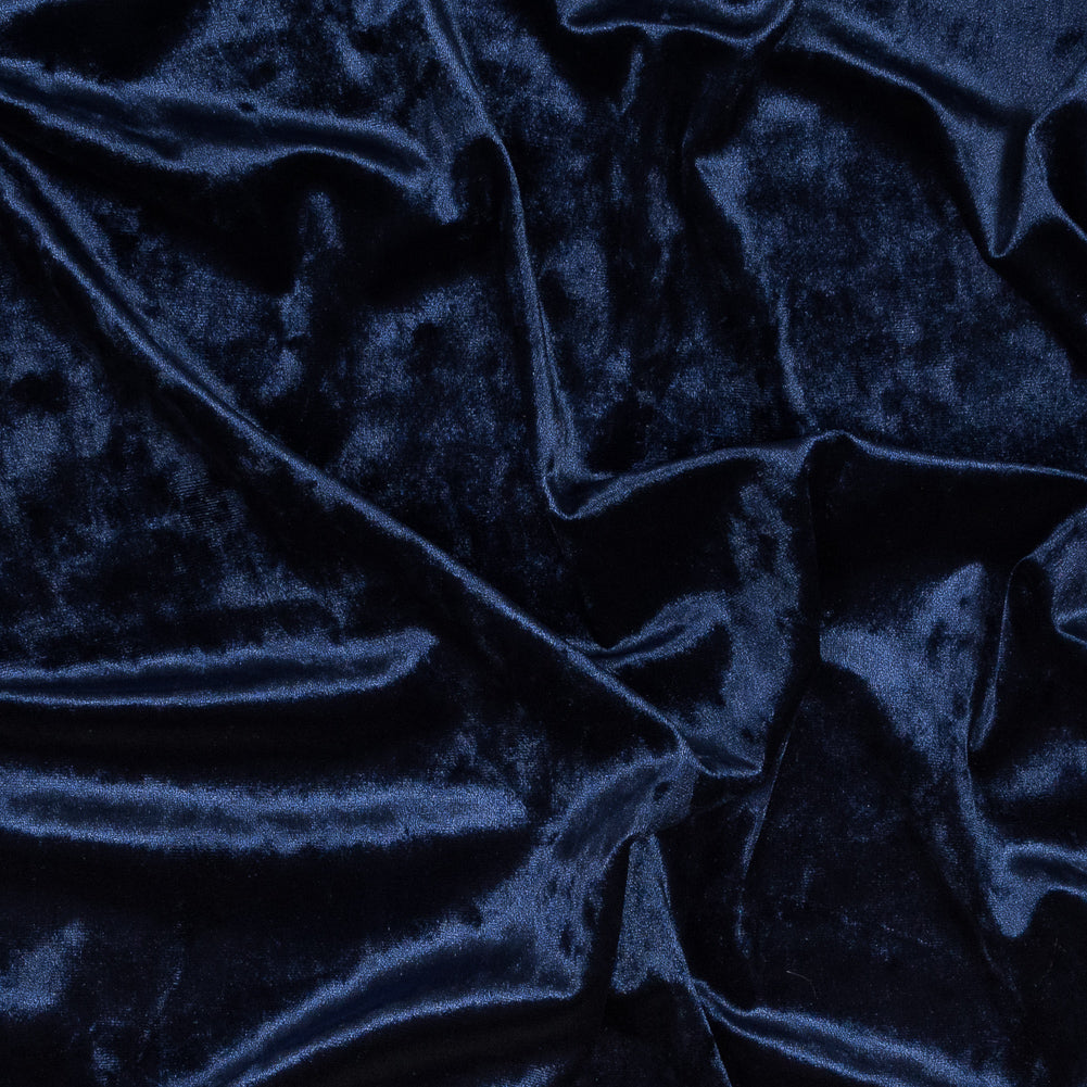 Stretch Crushed Velour - Navy Stretch Crushed Velour - Navy