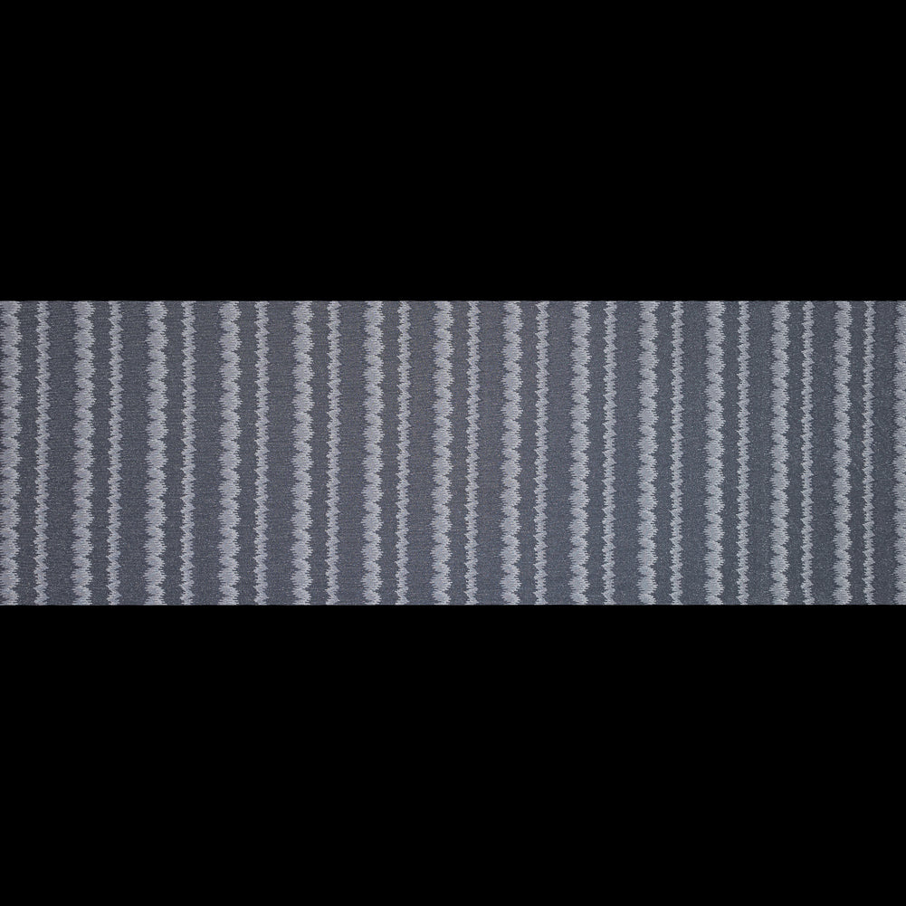 Navy and Metallic Silver Striped Stretch Knit Folded Navy and Metallic Silver Striped Stretch Knit Folded