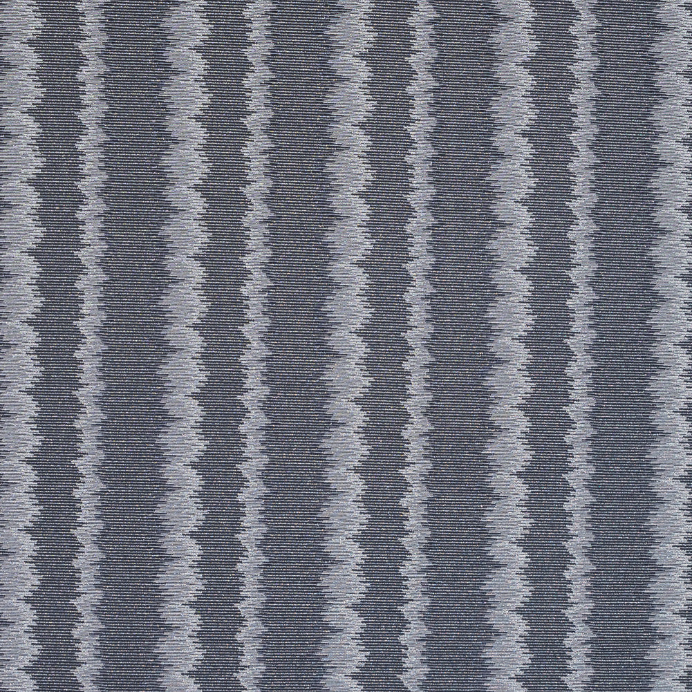 Navy and Metallic Silver Striped Stretch Knit Navy and Metallic Silver Striped Stretch Knit