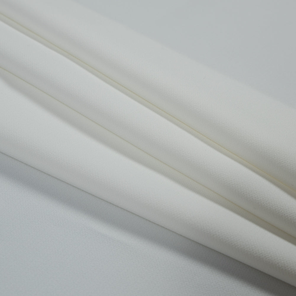 White Stretch Polyester 4-Ply Crepe Detail White Stretch Polyester 4-Ply Crepe Detail