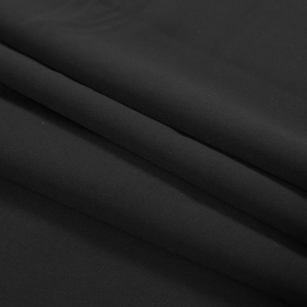 Black Stretch Polyester 4-Ply Crepe Folded Black Stretch Polyester 4-Ply Crepe Folded