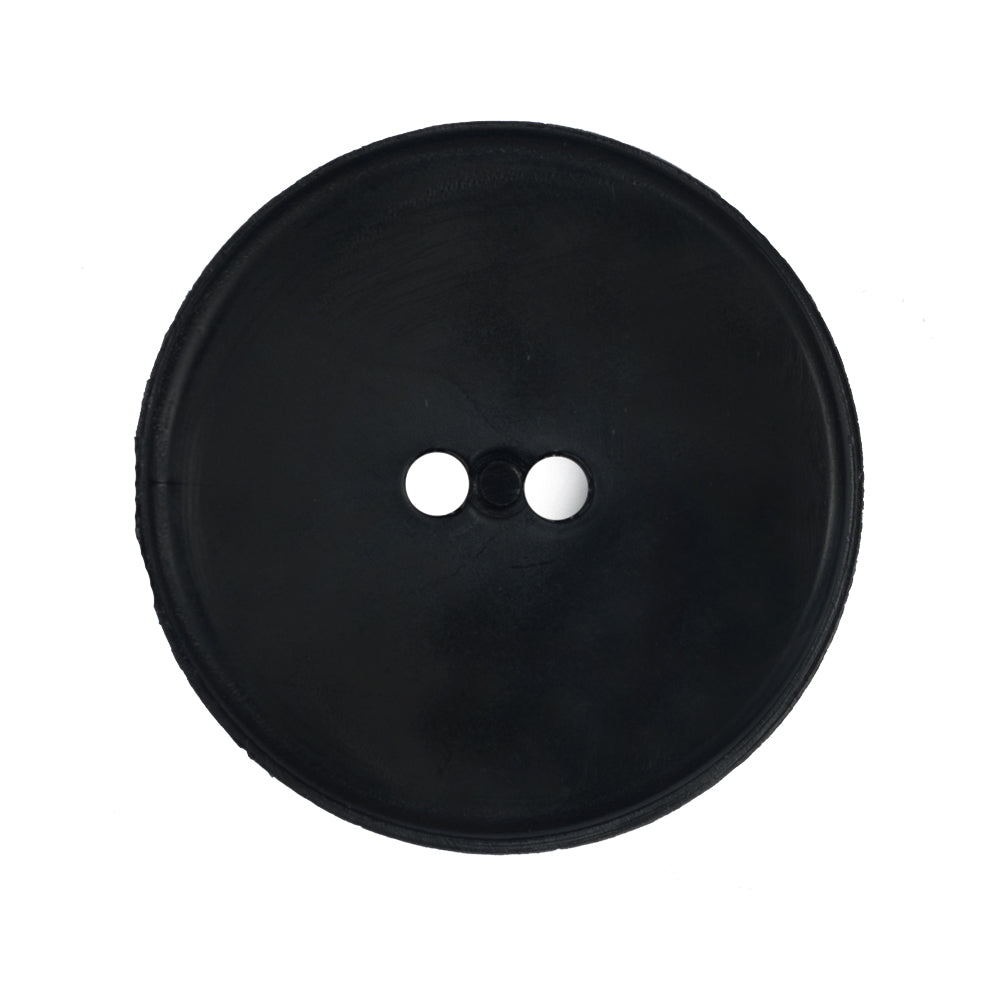 Italian Black 2-Hole Plastic Button - 44L/28mm Detail Italian Black 2-Hole Plastic Button - 44L/28mm Detail