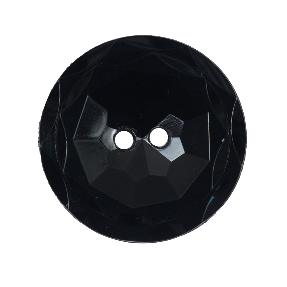 Italian Black 2-Hole Plastic Button - 44L/28mm Italian Black 2-Hole Plastic Button - 44L/28mm