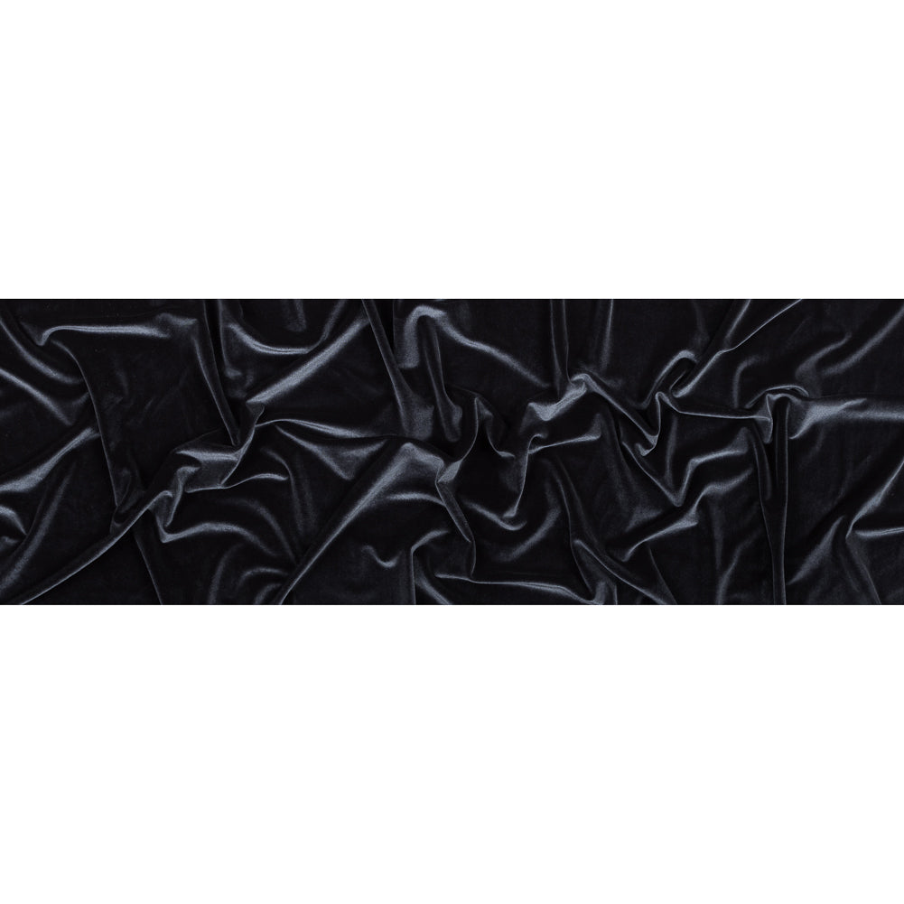 Stretch Velour - Charcoal - Persica Collection Folded Stretch Velour - Charcoal - Persica Collection Folded