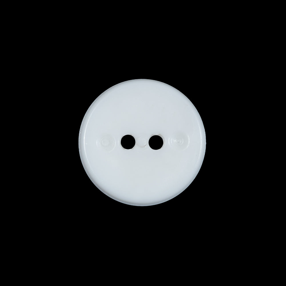 Italian White 2-Hole Plastic Button - 30L/19mm Detail Italian White 2-Hole Plastic Button - 30L/19mm Detail