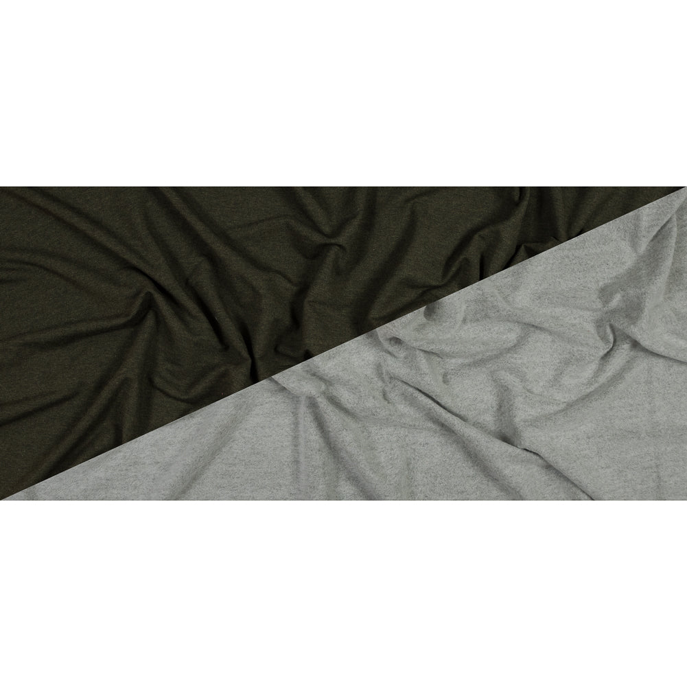 Bamboo and Cotton Stretch Knit Fleece - Heather Forest - Jessamyn Collection Folded Bamboo and Cotton Stretch Knit Fleece - Heather Forest - Jessamyn Collection Folded