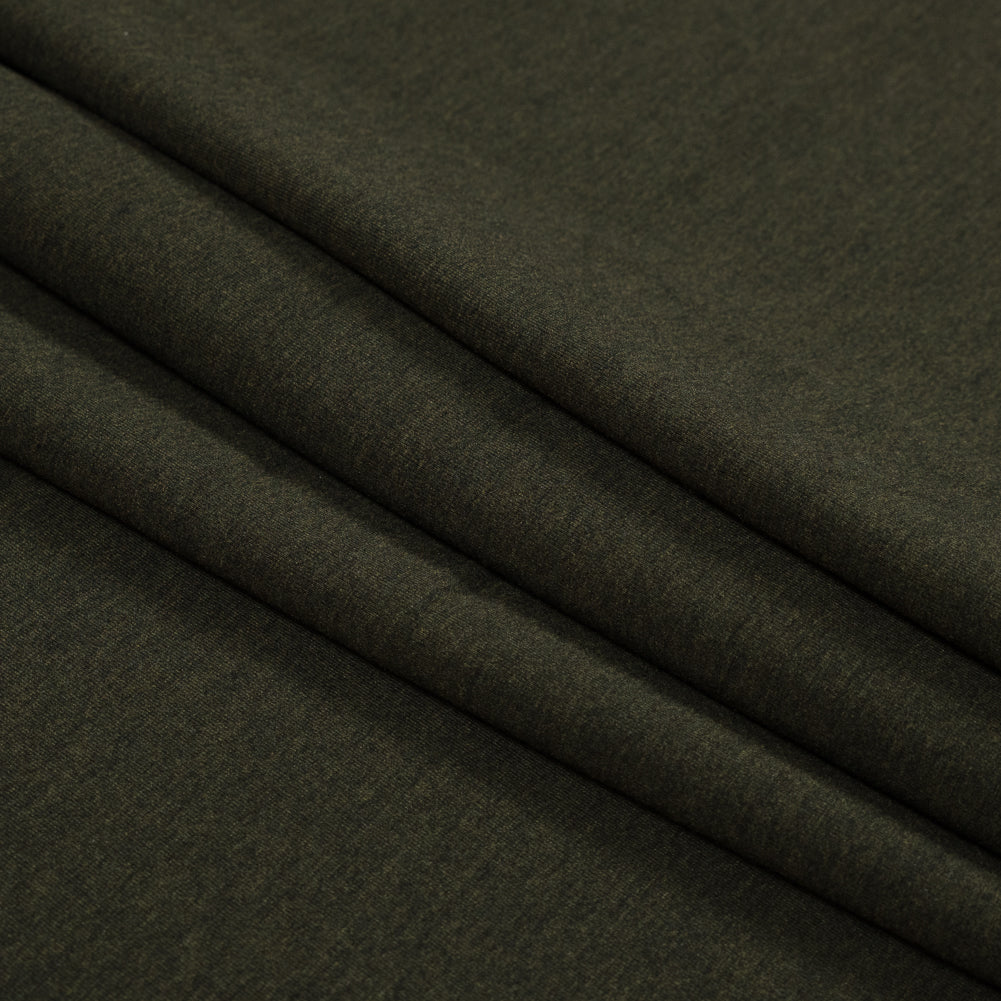 Bamboo and Cotton Stretch Knit Fleece - Heather Forest - Jessamyn Collection Detail Bamboo and Cotton Stretch Knit Fleece - Heather Forest - Jessamyn Collection Detail