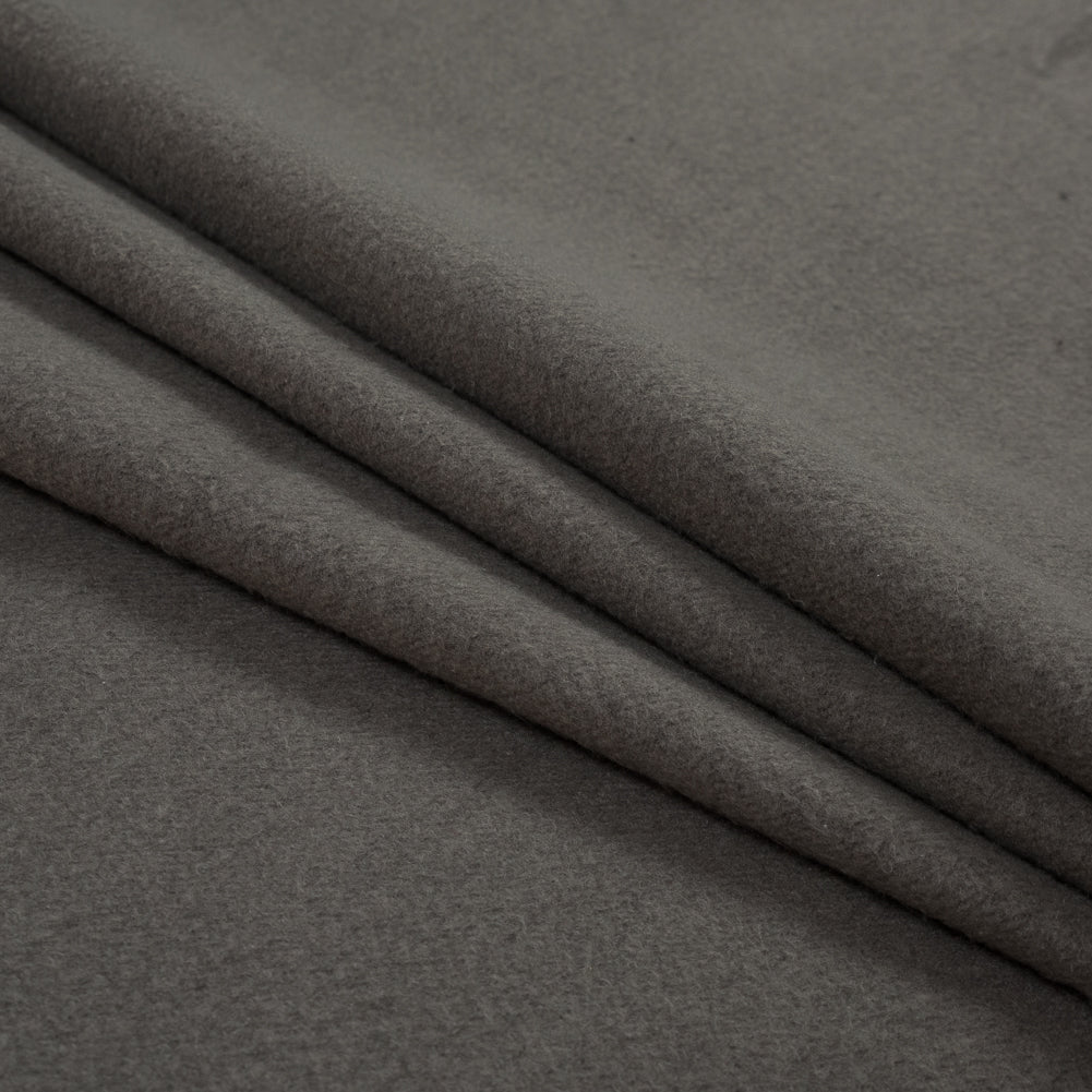 Cotton and Polyester Brushed Fleece - Charcoal Detail Cotton and Polyester Brushed Fleece - Charcoal Detail