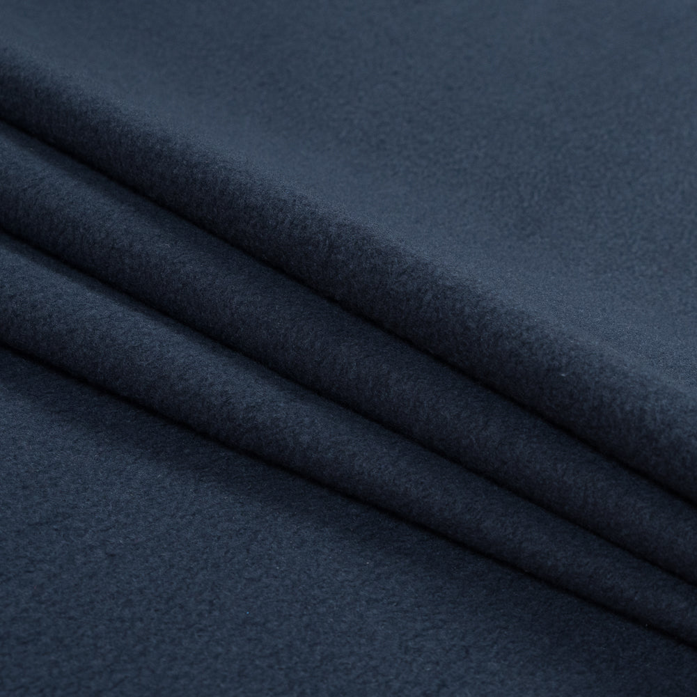 Cotton and Polyester Brushed Fleece - New Navy Detail Cotton and Polyester Brushed Fleece - New Navy Detail